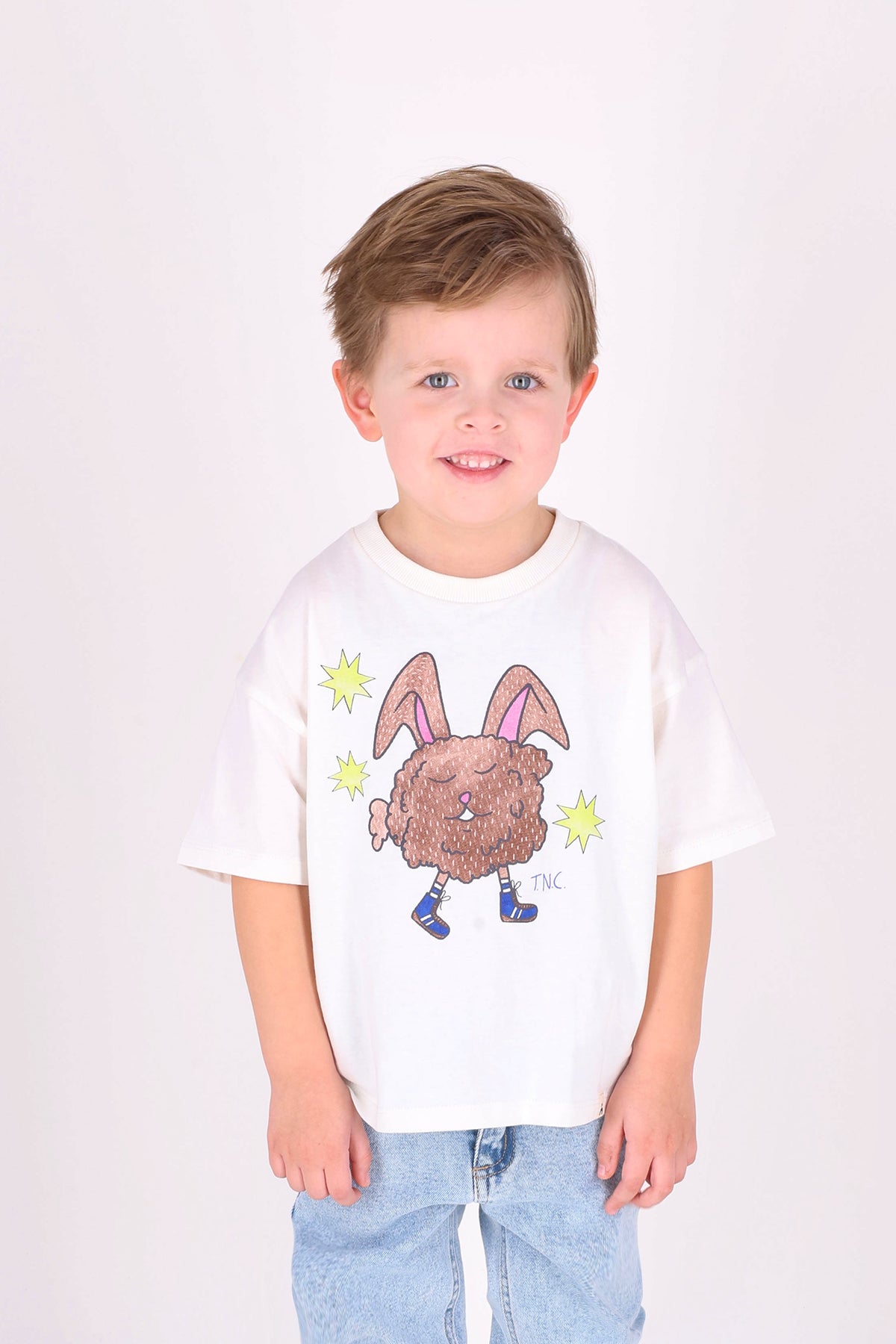 The NewChapter T-shirt Bo - Offwhite Kinder T-shirt Konijn