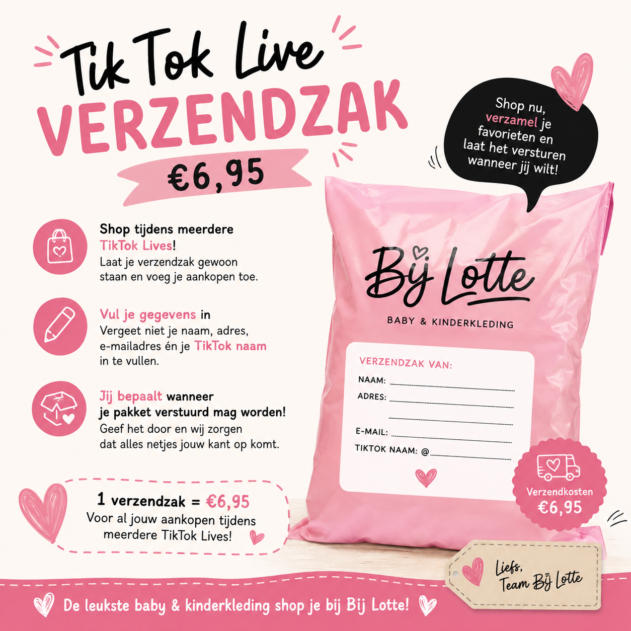 TikTok Live Verzendzak