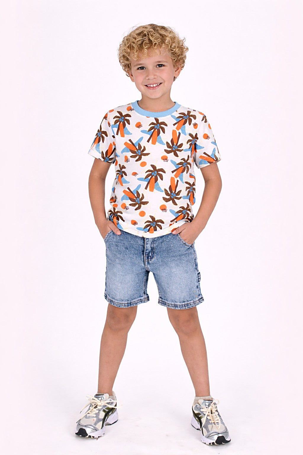 B.Nosy Timmy T-shirt voor Jongens - Zomerse Print Blauw