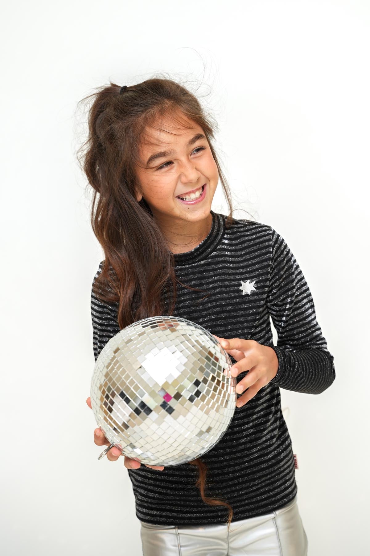 B.Nosy Tamara glitter top - Zwart