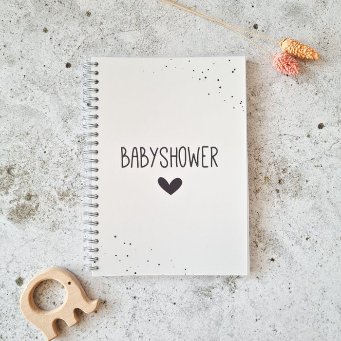 Babyshower Invulboek - Zwart-Wit met Stipjes