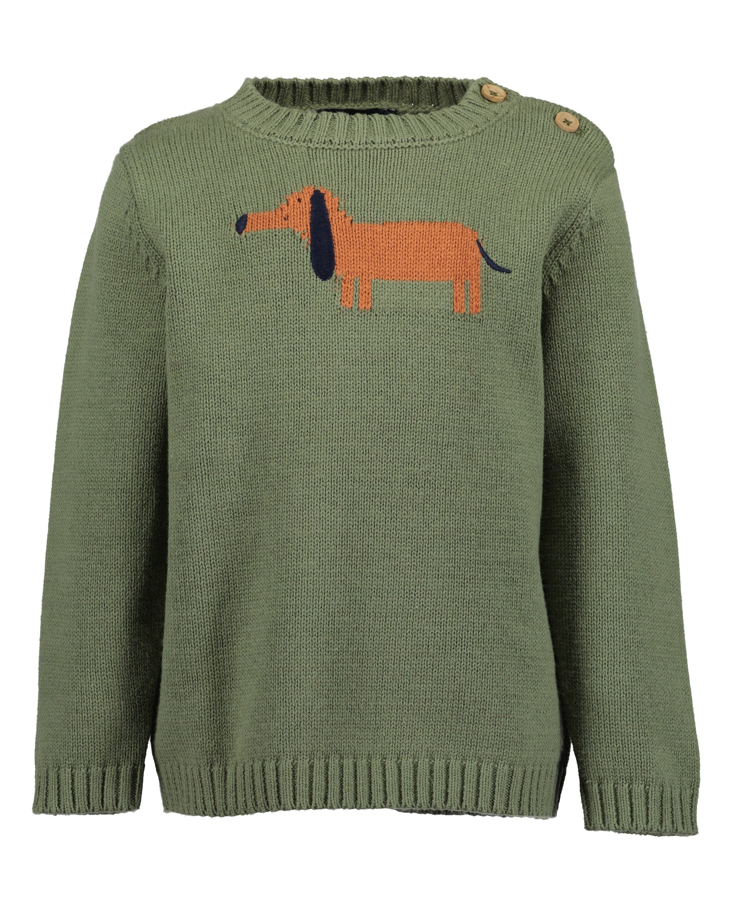 Blue Seven groene trui met teckel