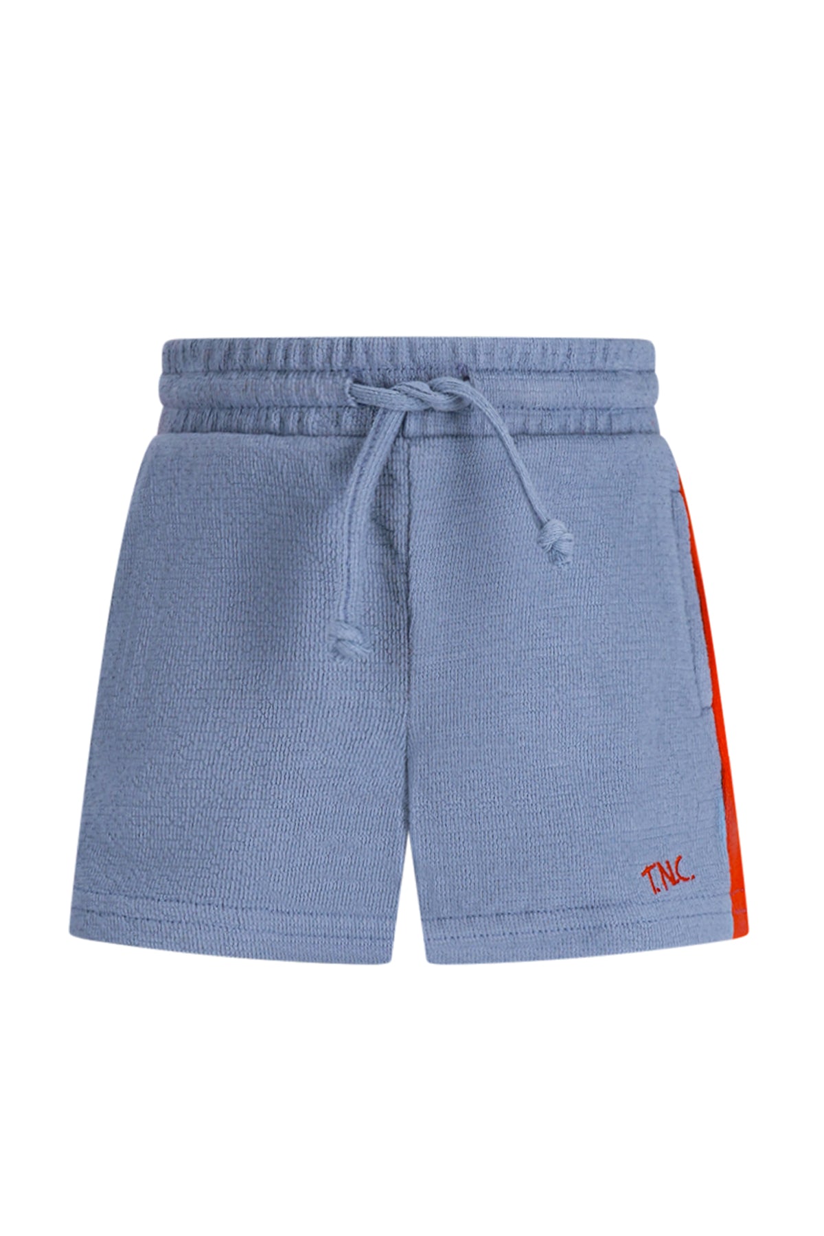 The NewChapter Short Samu - Blauwe Kinder Short met Rode Details