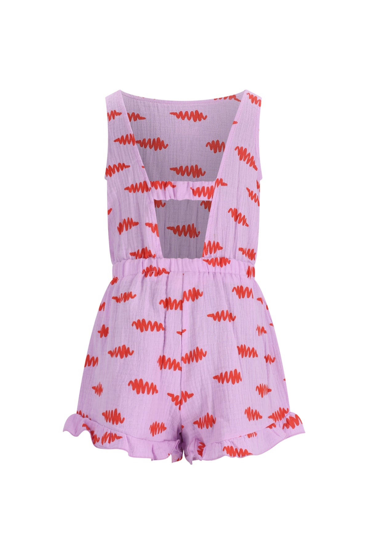 The NewChapter Jumpsuit Lous Meisjes - Lila met Rode Print