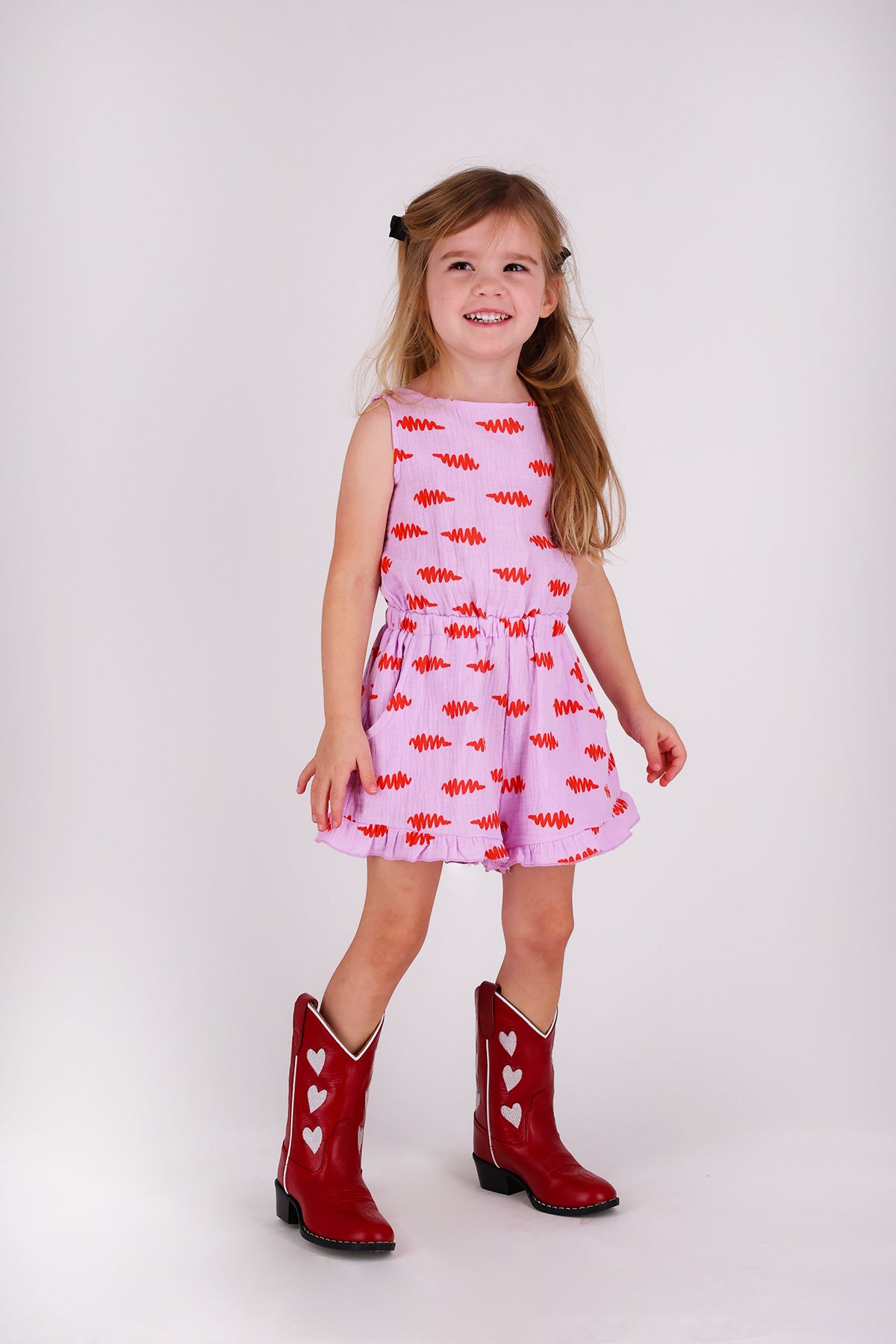 The NewChapter Jumpsuit Lous Meisjes - Lila met Rode Print
