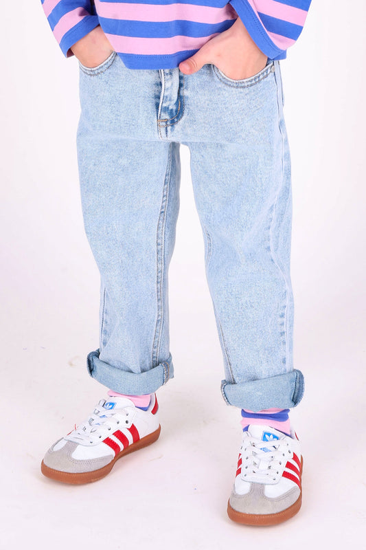 The NewChapter Denim Riley Wide Leg Kinderjeans - Lichtblauw