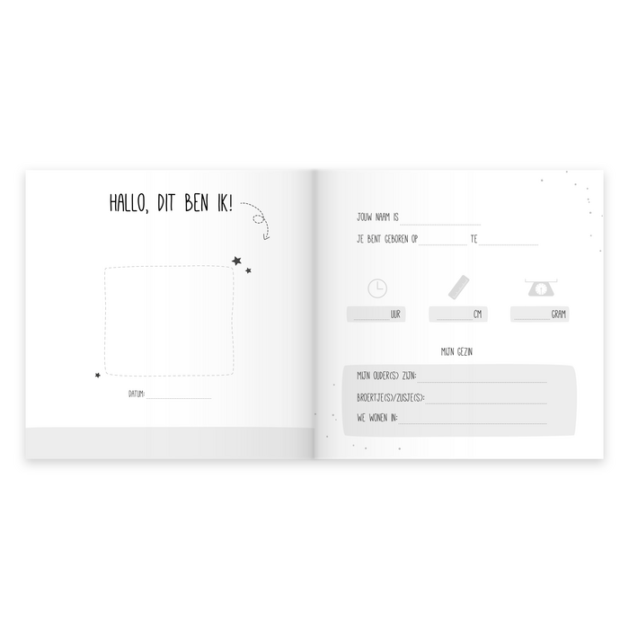 Baby Invulboek Eerste Jaar - Herinneringsboek voor Mijlpalen