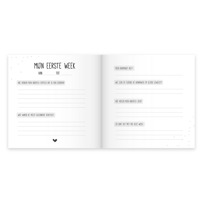 Baby Invulboek Eerste Jaar - Herinneringsboek voor Mijlpalen