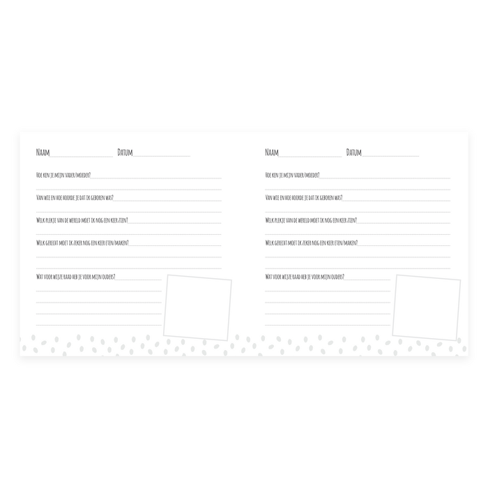 Kraambezoekboek Invulboek Baby - Modern Stip Design