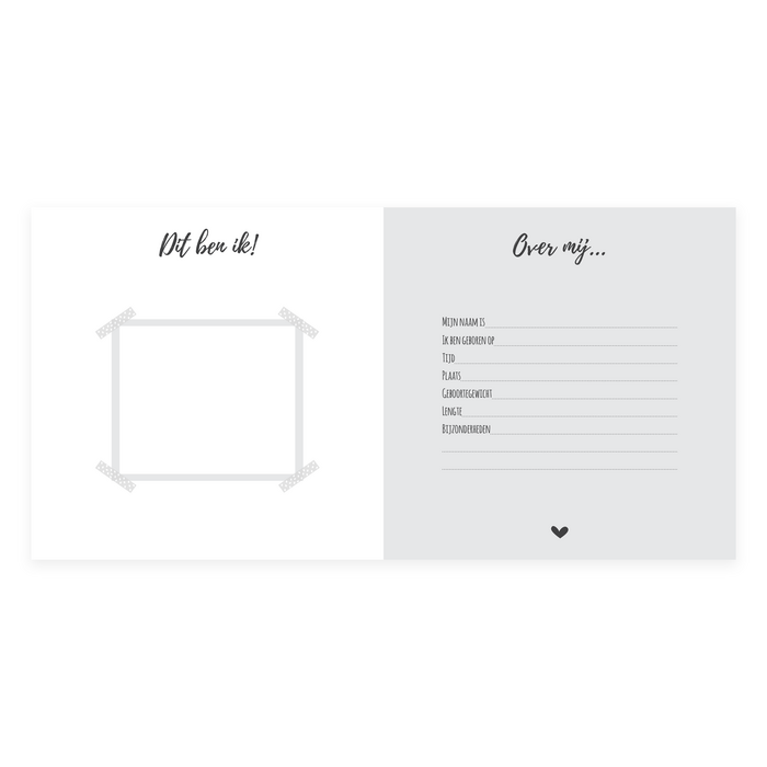 Kraambezoekboek Invulboek Baby - Modern Stip Design