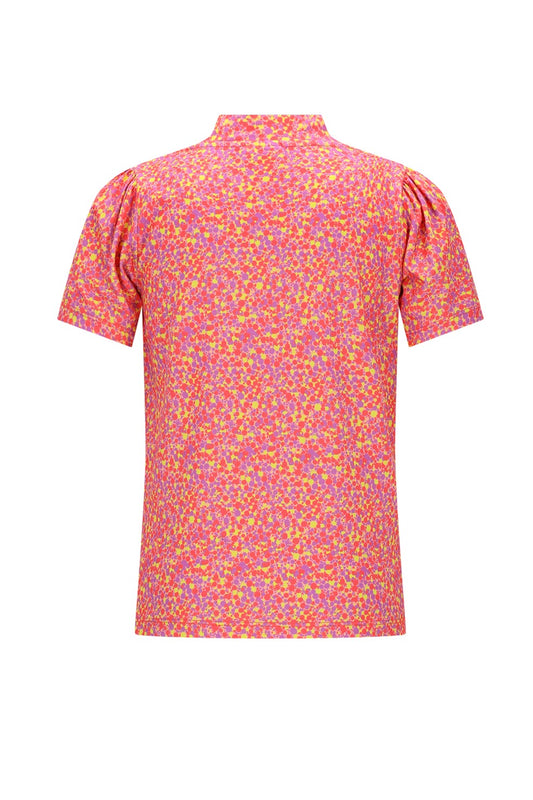 B.Nosy Meisjes Top met Kleurrijke Stippenprint en Pofmouwen
