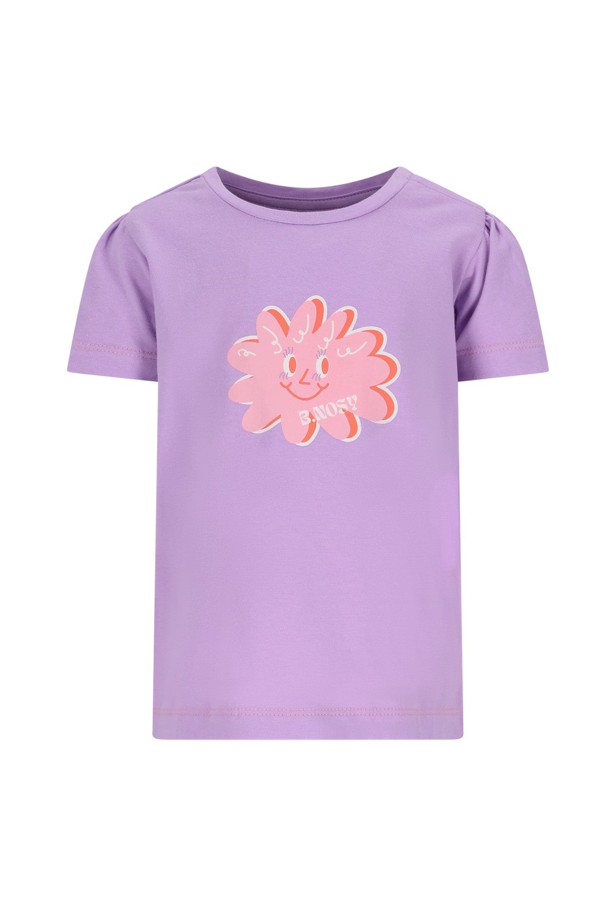 B.Nosy Meisjes T-shirt Tammy - Lila met Bloemenprint