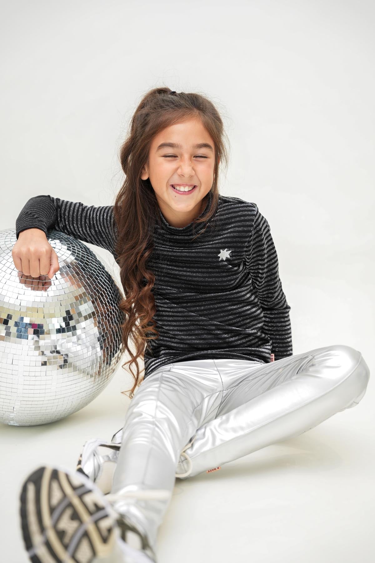 B.Nosy Tamara glitter top - Zwart